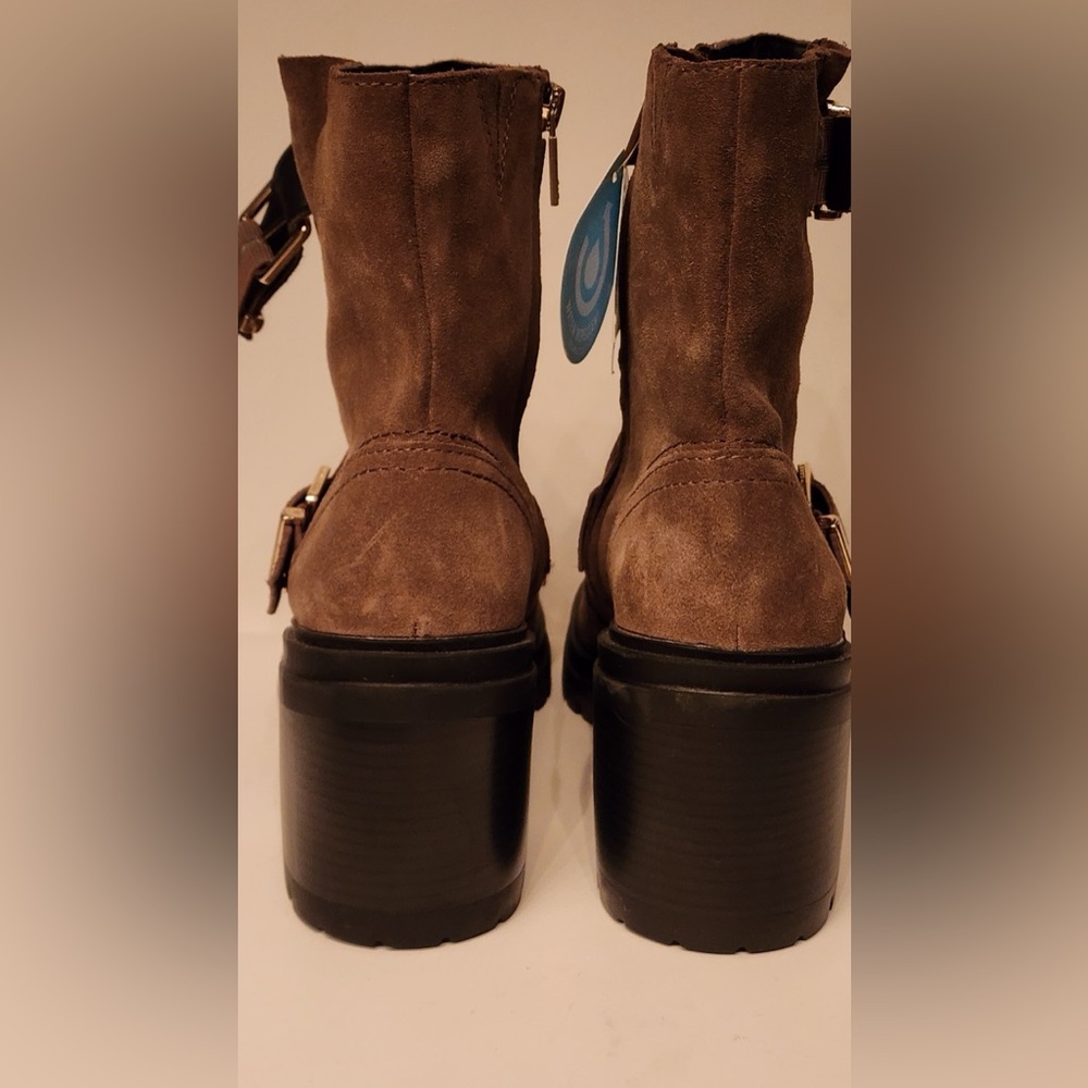 Kenneth Cole Women's Rhode Heel Buckle Women’s Brown Ankle Boot Size 10 - Picture 3 of 14
